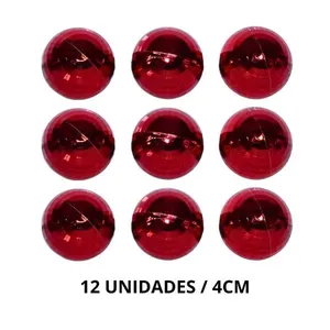 Bola Natalina Global 12 Unidades Globo 4cm Vermelho (MP)