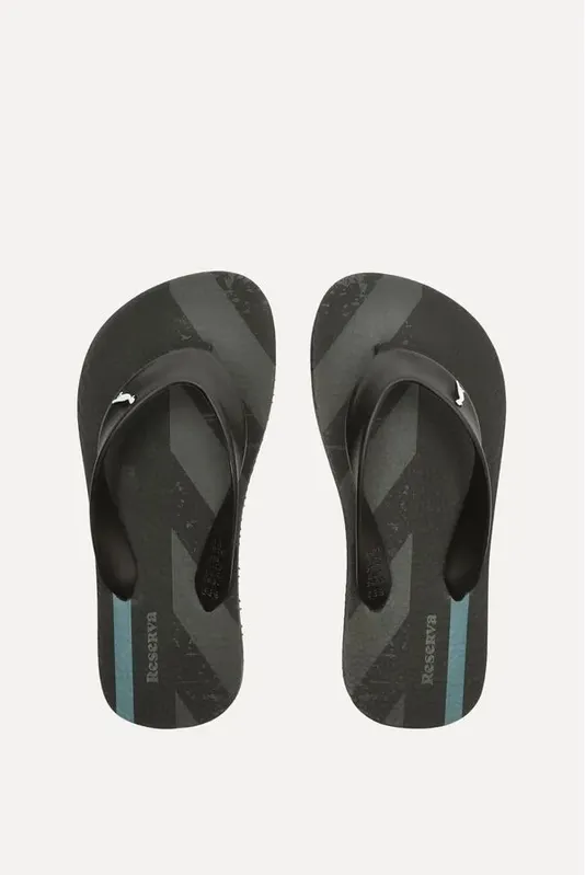 Chinelo Rmi Trancoso Meia Listra Mini Preto/Preto/Branco - 27/28