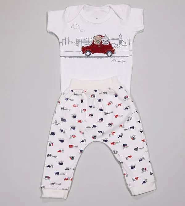 Conjunto Body Passeio - 11780 De 0 a 12 meses Cru - M