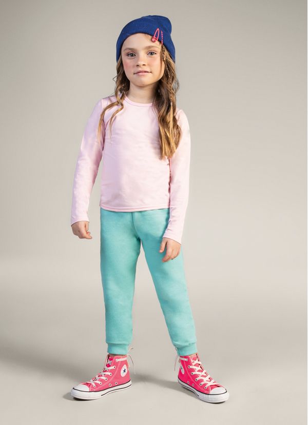 Calça jogger básica infantil menina em moletom Brandili - 1
