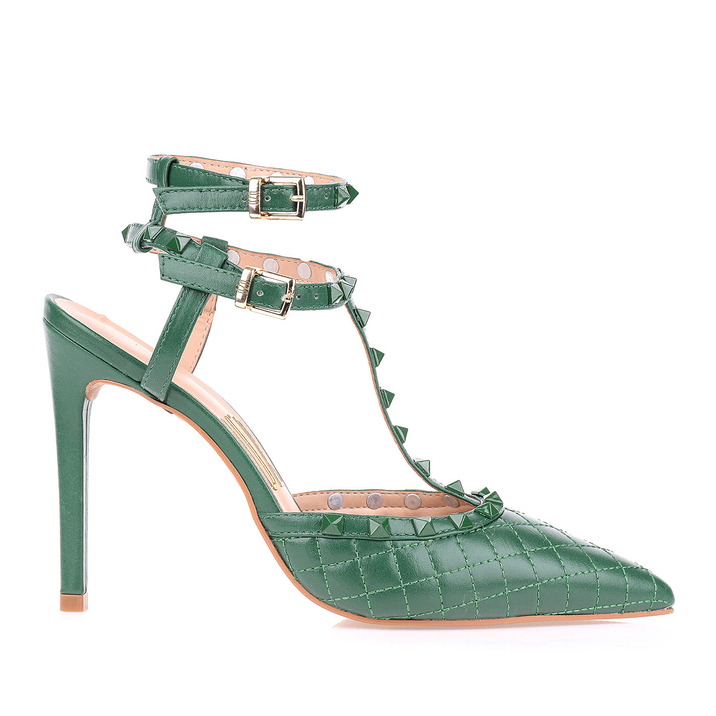 Slingback Salto Alto New Couro Grass
