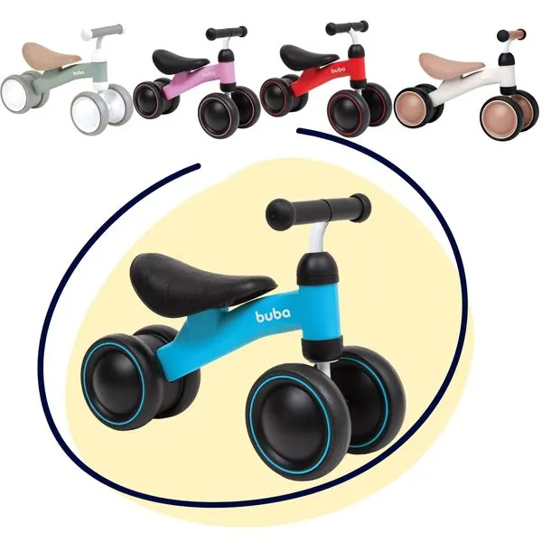 Bicicleta De Equilíbrio 4 Rodas Buba Balance Sem Pedal azul
