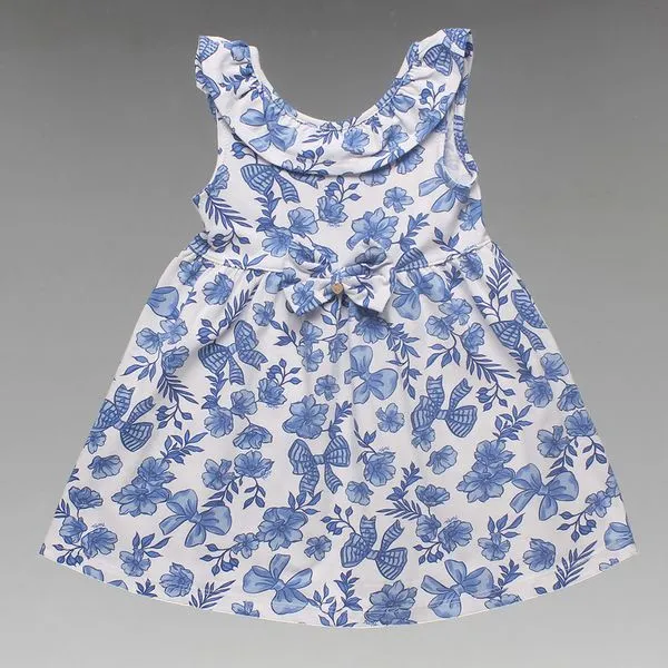 Vestido Flores e Laços - N2541 Azul - 4