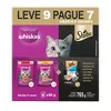 Ração Úmida Whiskas Sachê Gatos Adultos Carne, Frango e Atum Leve 9 Pague 7