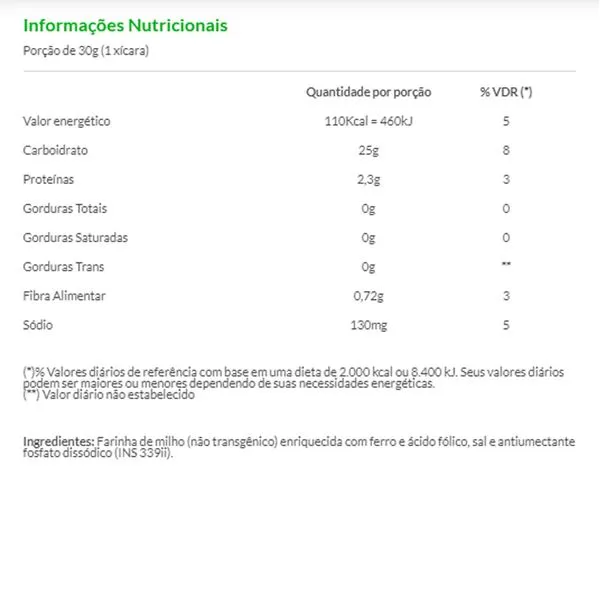 Flocos De Milho Natural 250g - Sabor Alternativo