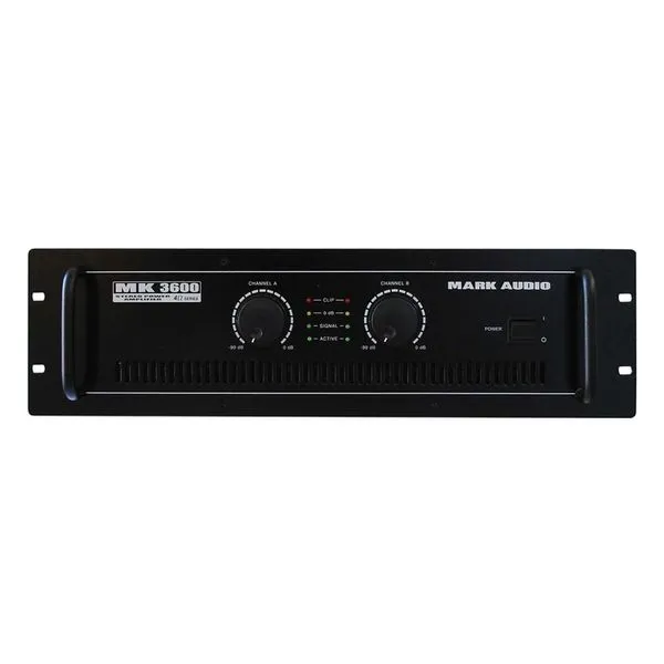 Amplificador de Potência MK3600 600W RMS Classe AB com Proteção Contra Curto Mark Audio Amplificador de Potência MK3600 600W RMS Classe AB Mark Audio