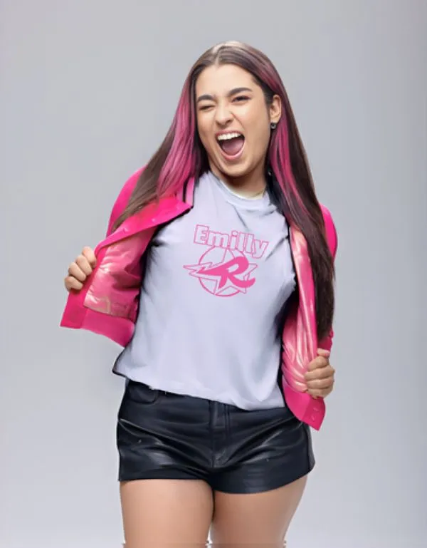 Camiseta de Algodão Dos Rosa Branca Símbolo Emily 10 / Branco