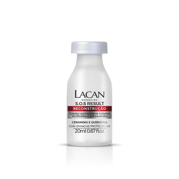 Ampola Capilar Lacan S.O.S Result Super Dose Reconstrução 20ml Ampola Lacan S.O.S Result 20ml