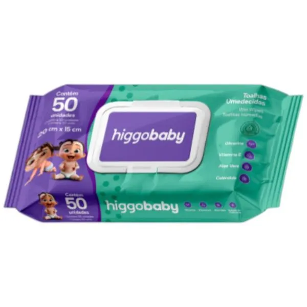 Toalha Umedecida Higgo Baby Premium 50 Unidades (MP)