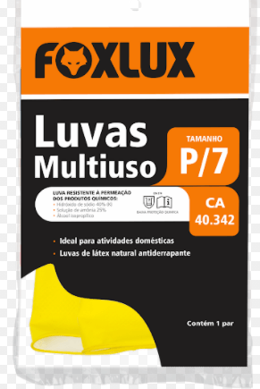 Luvas Multiuso Látex P Com Antiderrapante Foxlux