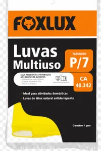 Luvas Multiuso Látex P Com Antiderrapante Foxlux