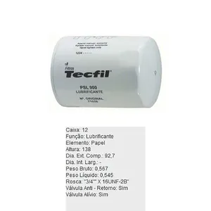 Filtro De Oleo Tecfil Psl900 Audi A4 A6