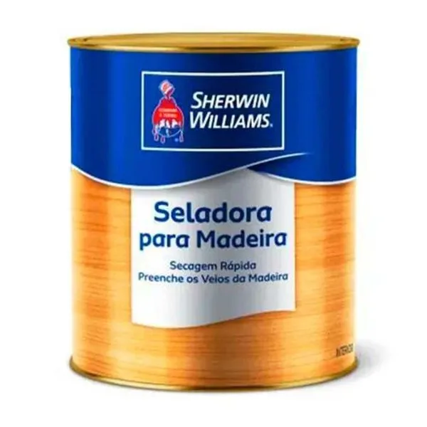Selador para Madeira Incolor Fosco 900ML com Secagem Rápida e Rendimento de 6 a 9m2 por Demão Transparente Sherwin Selador para Madeira Incolor Fosco 900ML Secagem Rápida Transparente Sherwin Williams