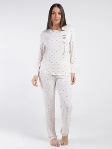 Pijama Longo Feminino BEGE P