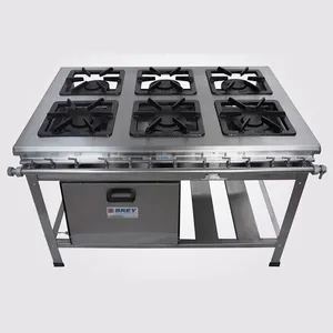 Fogão 6 Bocas Inox Com Forno Extra Metal Brey 206-f-i