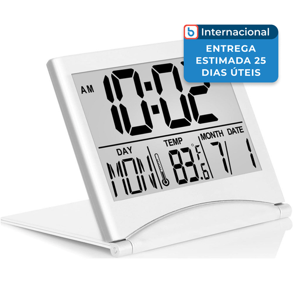 Despertador Digital Betus LCD para Viagem Branco A-MBI