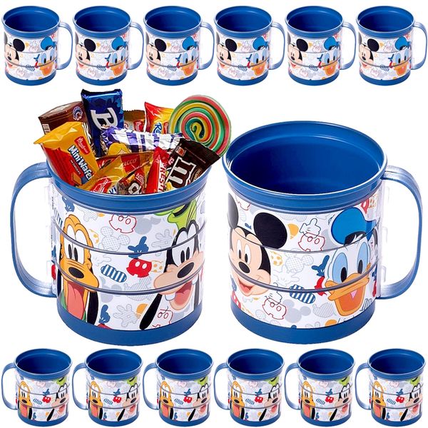 Kit 15 Canecas Giratórios Mickey Lembrancinha Decoração de Festa Sacolinha Surpresa