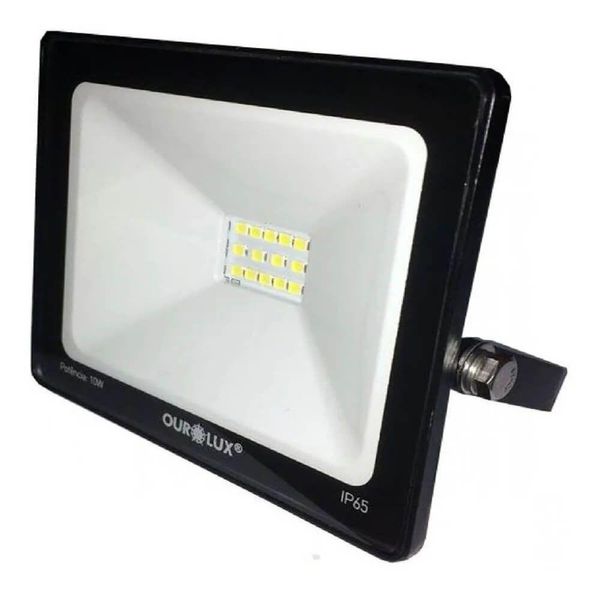 Projetor Superled Slim Preto Bivolt De 20 Watts E 6500k - 03261b - Ourolux