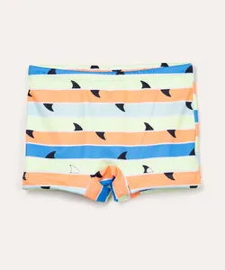sunga boxer infantil tubarões proteção uv multicor 8
