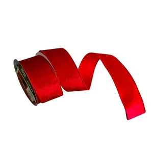 Fita Aramada Decorativa Veludo Vermelho 9.14m X 6.30cm em Veludo e Arame 1 Rolo Tok da Casa Fita Aramada Decorativa Veludo Vermelho 9.14m X 6.30cm Veludo e Arame 1 Rolo Tok