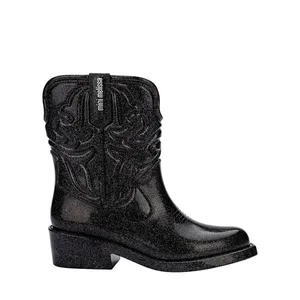 Mini Melissa Texas Boot Infantil Preto Glitter Prata 36192-31