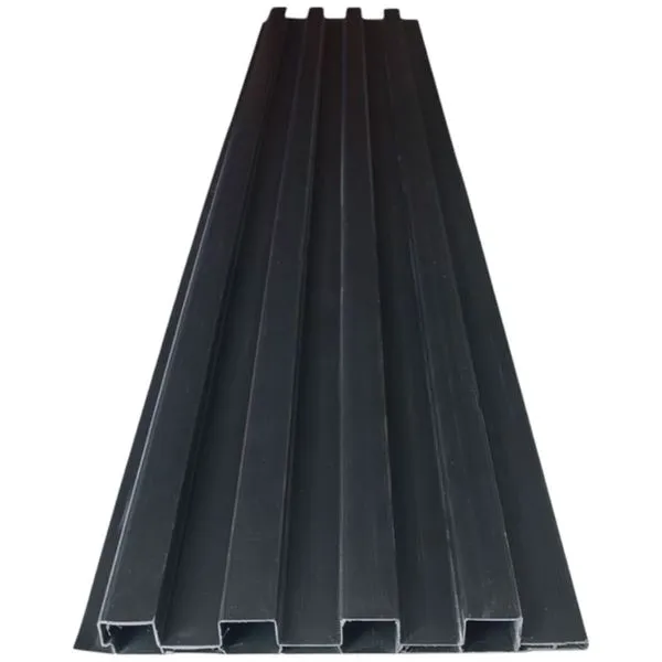 Painel Ripado Em PVC Plasmeg 300x20x2cm Preto Ébano Peça 0,6m² (MP)
