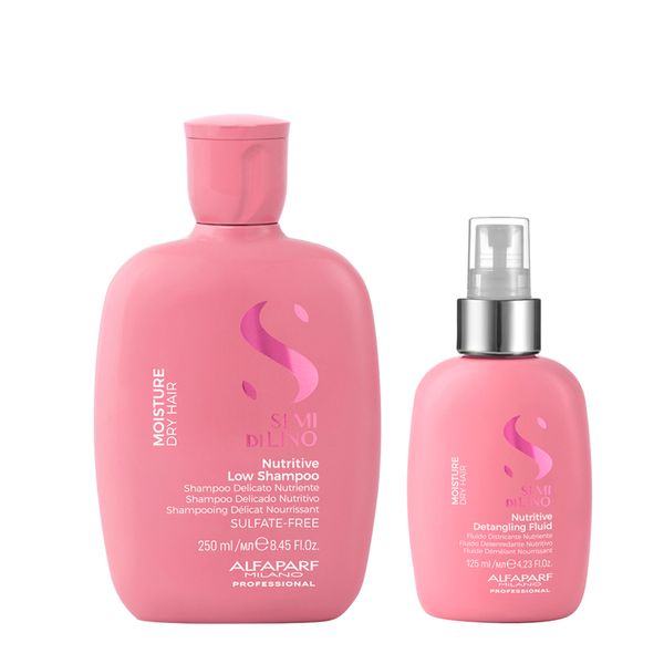 Kit Alfaparf Milano Professional Semi Di Lino Moisture - Shampoo 250ml + Leave-In 125ml Kit