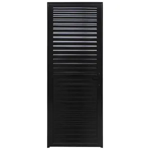 Porta de Giro com Veneziana Caribe 215x80cm Esquerda Vedada em Alumínio Preta Jap Telecom Porta de Giro Veneziana Caribe 215x80cm Esquerda Alumínio Preta Jap Telecom