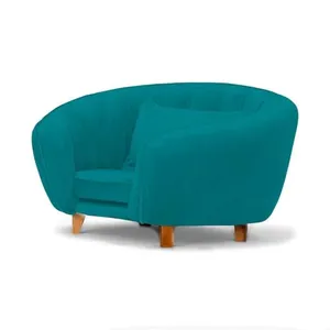 Caminha Mini Poltrona para Pets Loja Sheep Bela para Cães e Gatos em Madeira de Eucalipto e Veludo Azul 43x65x62cm Caminha Mini Poltrona para Pets Loja Sheep Bela para Cães e Gatos em Veludo Azul com Almofadinha