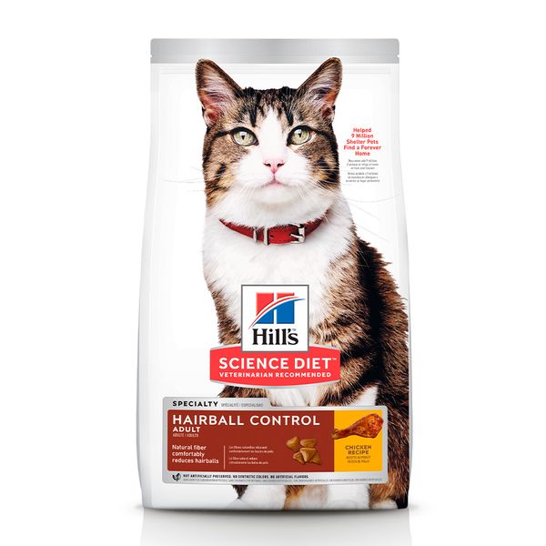 Ração Hill's Science Diet Controle Bolas de Pelo para Gatos Adultos Sabor Frango 1,59 kg