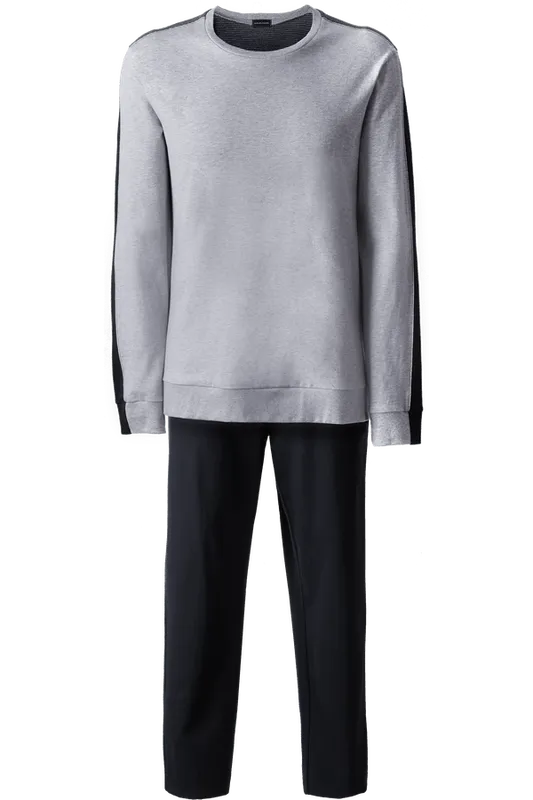 Pijama Homem Com Costas Em Algodão Texturizado - Cinza M