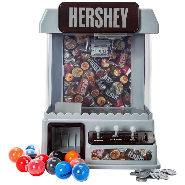 Máquina de Garra Marrom Hershey’s (Well Played) – Arcade Infantil com 12 Bolas-Prêmio, 20 Fichas, Cabo USB e 4 Pilhas AA