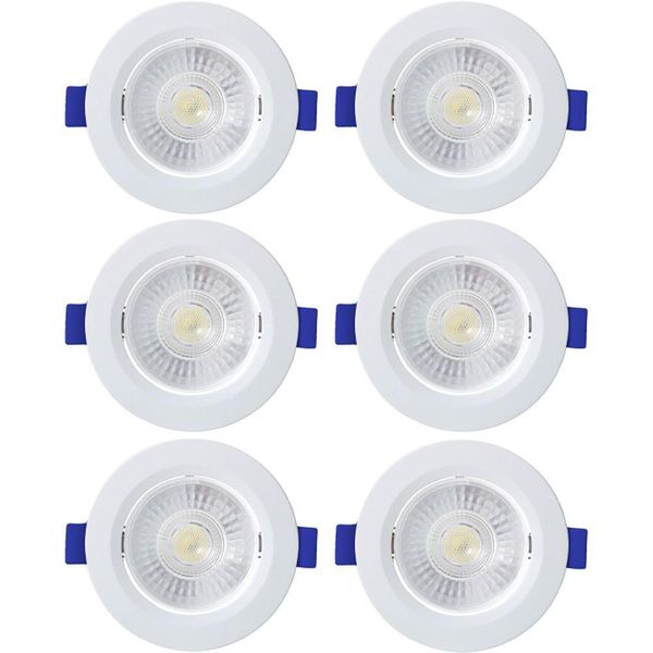 Kit 6 Spot De Led Embutir Slim Par20 Redondo 8w Bivolt 3000k Quente