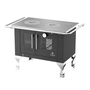 Fogão a Lenha 4 Bocas com Forno 40L Elevare Industrial Elegance Chefe N°01 Direito Chapa Alumínio Preto Fogão a Lenha 4 Bocas com Forno 40L Elevare Industrial Elegance Chefe N°01 Direito Preto