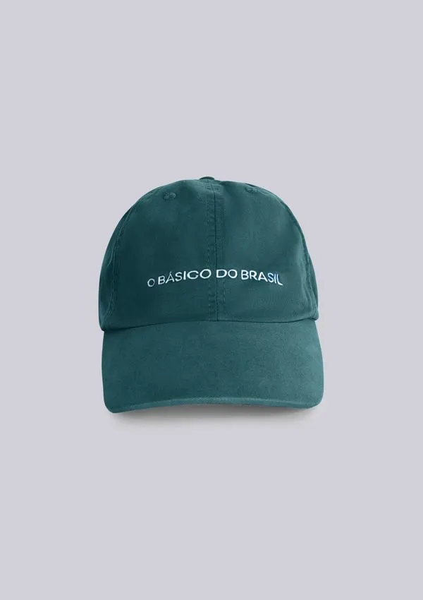 Boné Masculino Aba Curva Com Bordado - Verde UNI