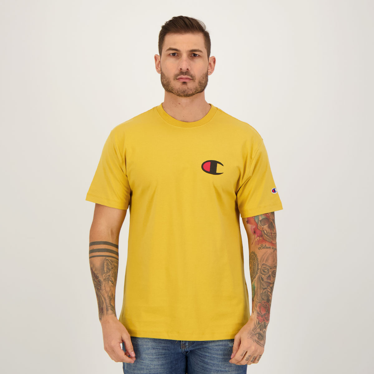 Camiseta Champion Logo Medium Amarela