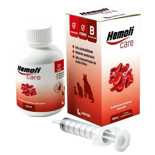 Suplemento Alimentar Hemoli Care Multivitamínicos Labocare Para Cães E Gatos 120ml (MP)