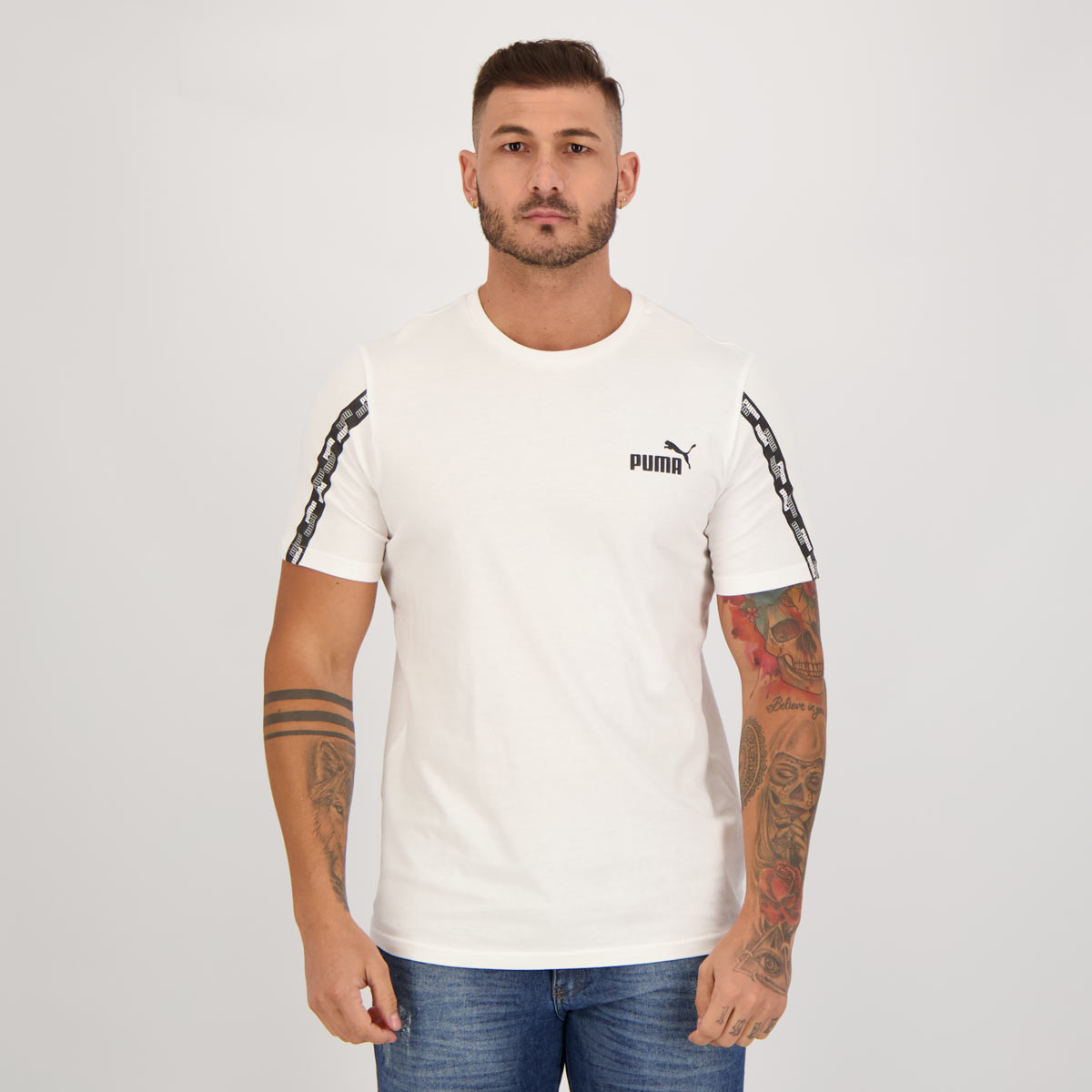 Camiseta Puma Power Tape Branca