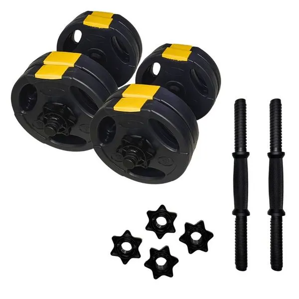 Kit Halteres Ajustáveis Até 10kg para Musculação em Casa com Barras de 36cm e Anilhas Ahead Sports Kit Halteres Ajustáveis Até 10kg para Musculação em Casa com Presilhas de Segurança Ahead Sports