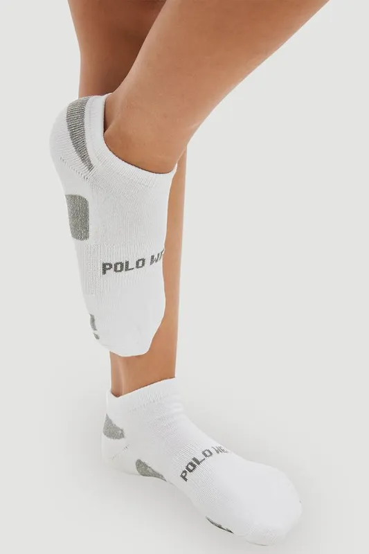 Kit 3 Pares Meias Algodão Cano Curto Polo Wear Branco 33-38
