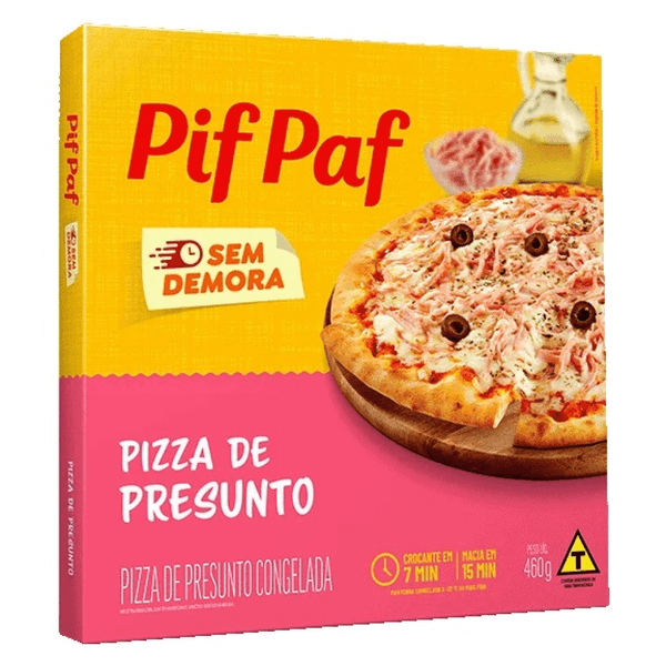 Pizza Pif Paf Presunto com Mussarela 460g