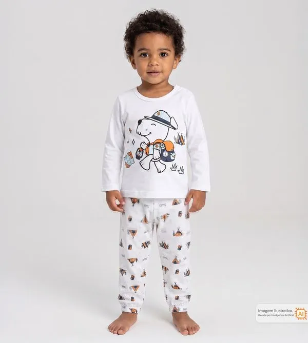 Pijama Cãozinho Escoteiro Branco - 2
