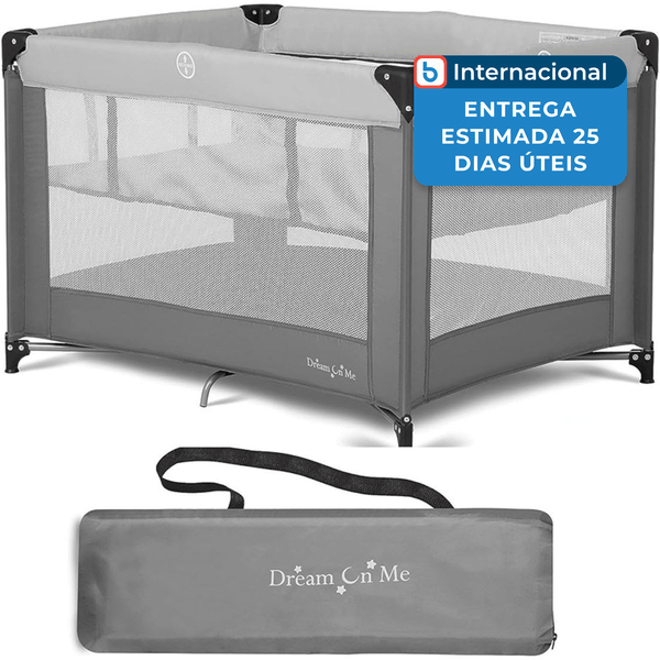 Cercadinho com Berço Portátil Dream On Me Cinza A-MBI