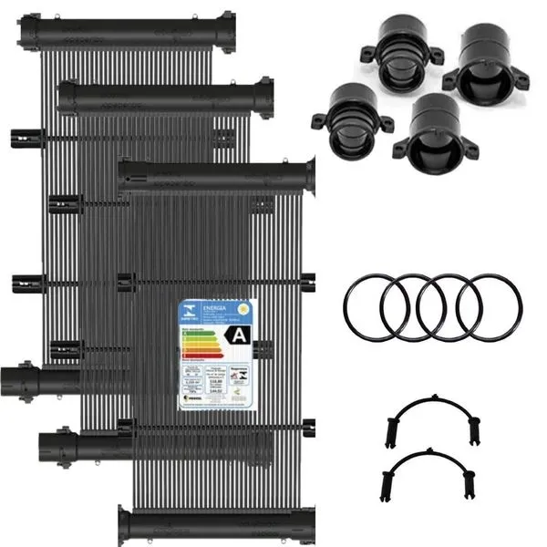 Conjunto 10 Placas TekSol-20 para Aquecimento Solar de Piscinas 200L-min com Terminações KS Aquecedores Placas TekSol-20 Aquecimento Solar de Piscinas 200L-min KS Aquecedores