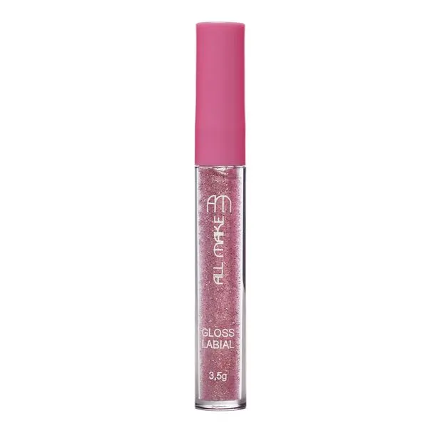 Gloss Labial Cor 03 Rosa Glitter GLAM03 - All Make