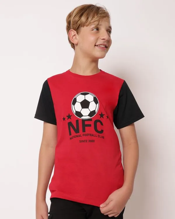 Camiseta Juvenil Algodão Estampa NFC Vermelho 14