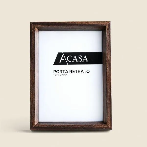 Porta Retrato Pirâmide Madeira 15x21cm - Acasa