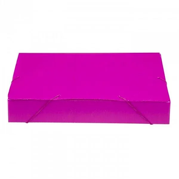 Pasta Escolar com Elástico 55mm Novaonda Plástico Rosa - Polibrás