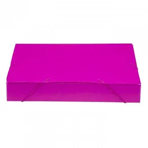 Pasta Escolar com Elástico 55mm Novaonda Plástico Rosa - Polibrás