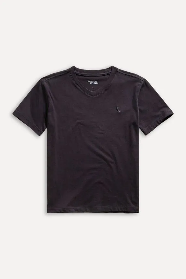 Camiseta Mini Lisa Gola V Preto - 16